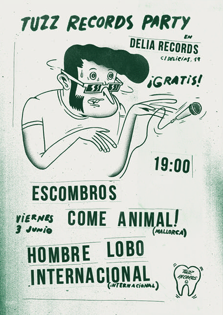 Tuzz Records Party /// Escombros + Come Animal! + Hombre Lobo Internacional