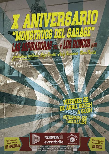 X Aniversario Delia Records [Fiesta MONSTRUOS DEL GARAGE en Madrid @ Trashcan Club] Las Aspiradoras & Los Roncos